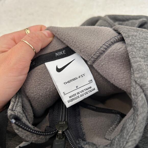 Nike Mens Training Therma Fit Full Zip Up Hoodie Sz S Grey Casual Athleisure Lux - Picture 7 of 8